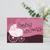 baby showers wagen kaart (Staand voorkant)
