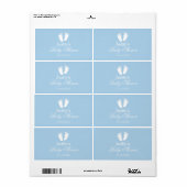 Baby showers waterfles stickers met kleine voetjes (Full Sheet)