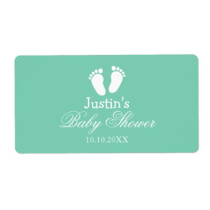 Baby showers waterfles stickers met kleine voetjes