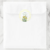 Baby showers Waterverf Daffodils Witte Strepen Ronde Sticker (Tas)