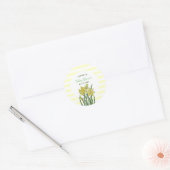 Baby showers Waterverf Daffodils Witte Strepen Ronde Sticker (Envelop)
