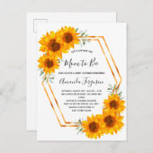 Baby showers zonnebloemen roos gouduitnodiging briefkaart (Voorkant / Achterkant)