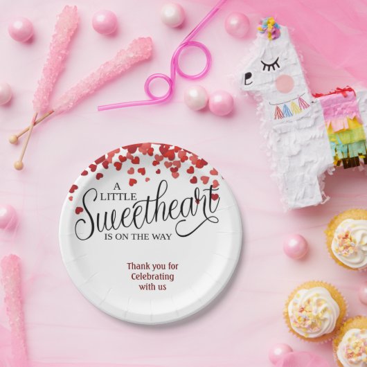 BABY SHOWERTableware||hartjes|lieverd Papieren Bordje (Feest)