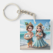 Baby Shree Krishna & Radha met diamantdiviniteit Sleutelhanger (voorkant)
