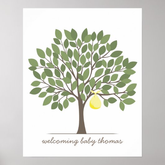 Baby Signature Tree - Large - Yellow Poster (Voorkant)