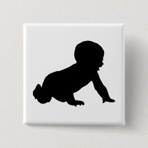 Baby Silhouette Vierkante Button 5,1 Cm