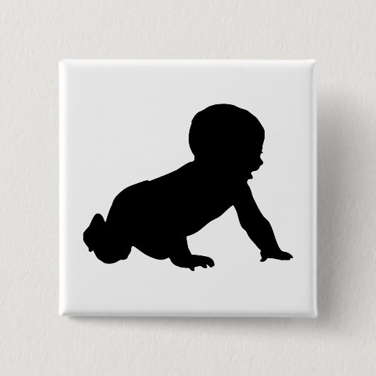 Baby Silhouette Vierkante Button 5,1 Cm (Voorkant)