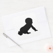 Baby Silhouette Vierkante Sticker (Envelop)