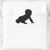 Baby Silhouette Vierkante Sticker (Tas)