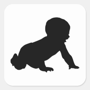 Baby Silhouette Vierkante Sticker