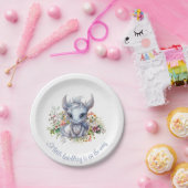 Baby Silver Dragon-Baby shower Papieren Bordje (Feest)