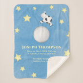 Baby Simple Blue Whimsical Nursery Rhyme Stars Sherpa Deken (Voorkant)