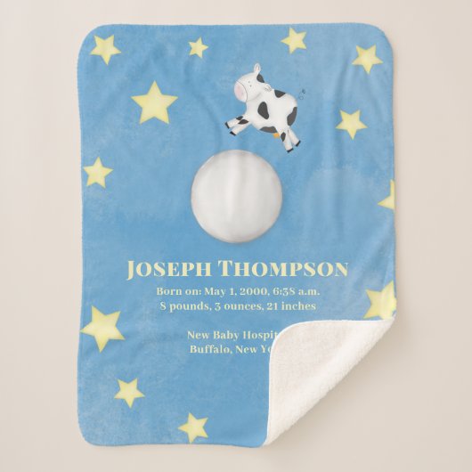 Baby Simple Blue Whimsical Nursery Rhyme Stars Sherpa Deken (Voorkant)