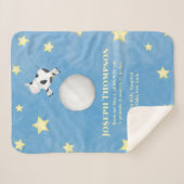Baby Simple Blue Whimsical Nursery Rhyme Stars Sherpa Deken (Voorkant (horizontaal))