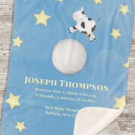 Baby Simple Blue Whimsical Nursery Rhyme Stars Sherpa Deken