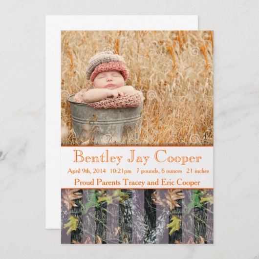 Baby Sinaasappel en Camouflage Aankondiging (Voorkant / Achterkant)