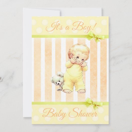  Baby Sinaasappel & Geel Baby shower Kaart (Voorkant)