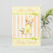  Baby Sinaasappel & Geel Baby shower Kaart (Staand voorkant)