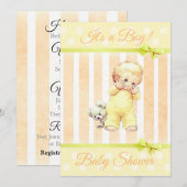  Baby Sinaasappel & Geel Baby shower Kaart (Voorkant / Achterkant)