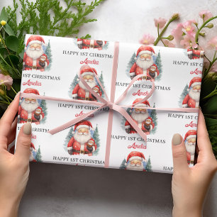 Baby Sinterklaas Gelukkig 1e Kerstmis Persoonlijke Cadeaupapier