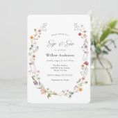 Baby Sip and See Wildflower Invitation Kaart (Staand voorkant)