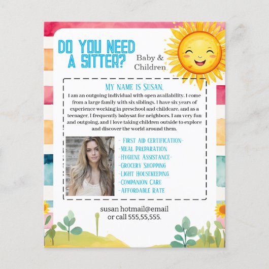 Baby Sitter Flyer (Voorkant)
