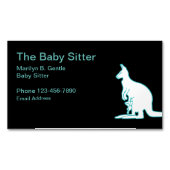 Baby Sitter Kangaroo Theme Magnetisch Visitekaartje (Voorkant)