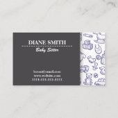 BABY SITTER MODERN STIJL VISITEKAARTJE (Achterkant)