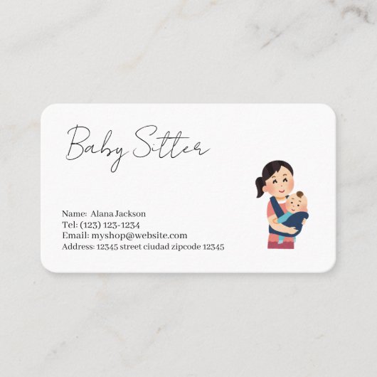 baby sitter services visitekaartje (Voorkant)