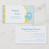 Baby Sitter Visitekaartje Blue Pacifier (Voorkant / Achterkant)