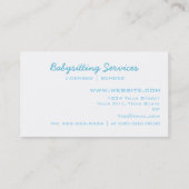 Baby Sitter Visitekaartje Blue Pacifier (Achterkant)