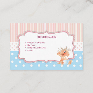 Baby sitters, Business card Visitekaartje