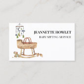 Baby Sitting Nursery Boho Wieg Baby Visitekaartje (Voorkant)