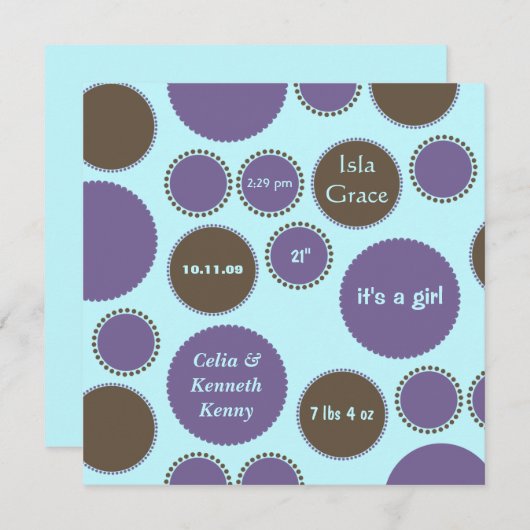 Baby Sjabloon bekendmaking (Voorkant / Achterkant)