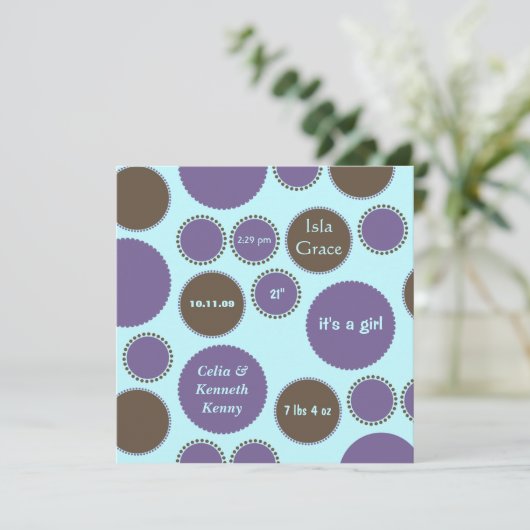 Baby Sjabloon bekendmaking (Staand voorkant)