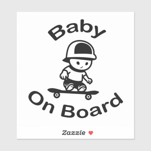 Baby Skateboarder aan boord Sticker (Vel)