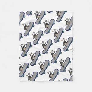 baby skateboards met een aap fleece deken