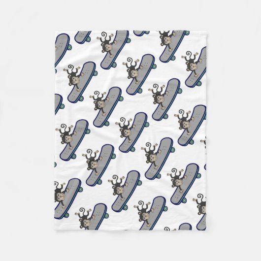 baby skateboards met een aap fleece deken (Voorkant)