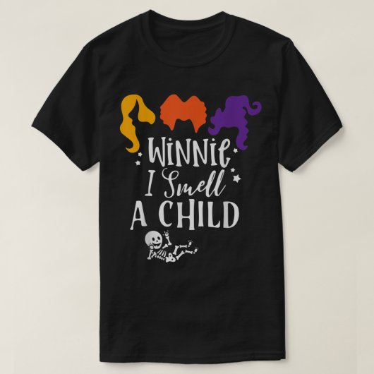 Baby Skeleton Zwangerschap Halloween Winnie I Smel T-shirt (Design voorkant)