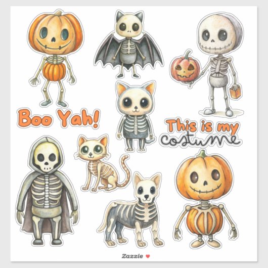 Baby Skeletons Custom-Cut Vinyl Sticker (Vel)