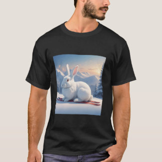 Baby Ski Bunny Sneeuw Winter Vakantie Ski Konijn A T-shirt
