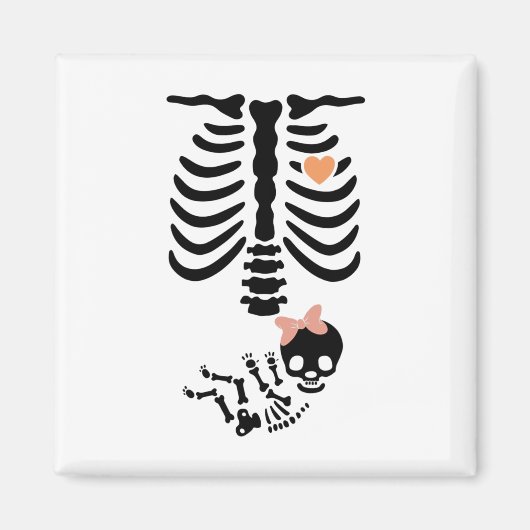 Baby Skull Skeleton Halloween kostuum Magneet (Voorkant)