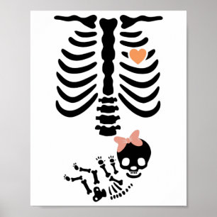 Baby Skull Skeleton Halloween kostuum Poster