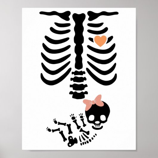 Baby Skull Skeleton Halloween kostuum Poster (Voorkant)