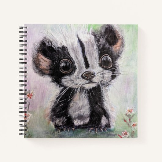 Baby Skunk Custom 8.5" x 8.5" spiraal Notitieboek (Voorkant)