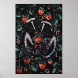 Baby Skunk Illustratie Randloos 8x10, 11x14 Poster