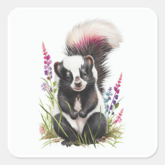 Baby Skunk Square Sticker