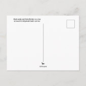 Baby slang en vlinder delen een logboek briefkaart (Achterkant)