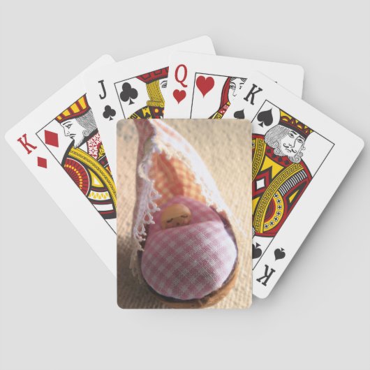 Baby Slapen in een walnoot Shell Pokerkaarten (Achterkant)