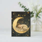 Baby Slapen op de maan Briefkaart (Staand voorkant)